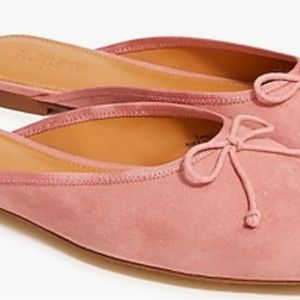 J Crew Pink Suede Ballerina Mules